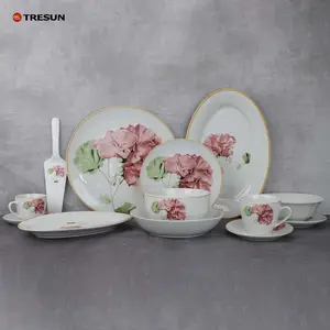 ceramic porcelain round shape 30pcs/6people ceramic porcelain dinner set