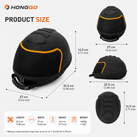 Étui HongGo noir en EVA rigide pour casque de moto, boîte de rangement avec fermeture éclair, résistant à l'eau, poches en maille pour la conduite professionnelle