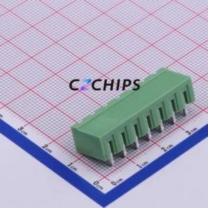 XY2500R-B-5.00-7P Plug-in Terminal Block Bent Lead Through Hole,P=5mm Connector Board-to-Board / Socket - Closed 1x7P 5mm Green - Product Image 2