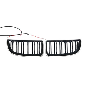 กระจังหน้า BMW E90 ปี 2005-2008 สีดำเงาแบบ Dual Line LED พร้อมสายไฟ สำหรับเปลี่ยนกันชนหน้า - Product Image 5
