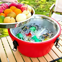 Grossiste en équipement de buffet, transporteur thermique de nourriture commercial, ensemble de 4 pièces, conteneur isotherme en acier inoxydable de 6L à 60L