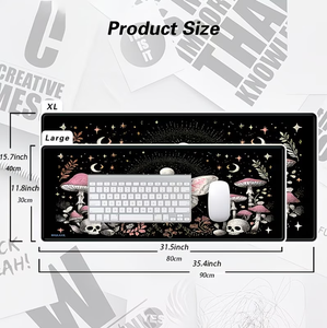 Tapis de souris de jeu de style bohème Fungothic avec motif de papillon blanc et rose, en polyester lisse, idéal pour les passionnés de fantaisie. - Product Image 3