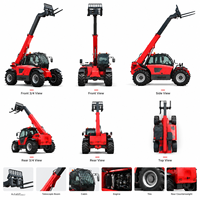 Chargeuse télescopique compacte 9,5T, portée 10m, garantie 1 an, moteur et pompe diesel