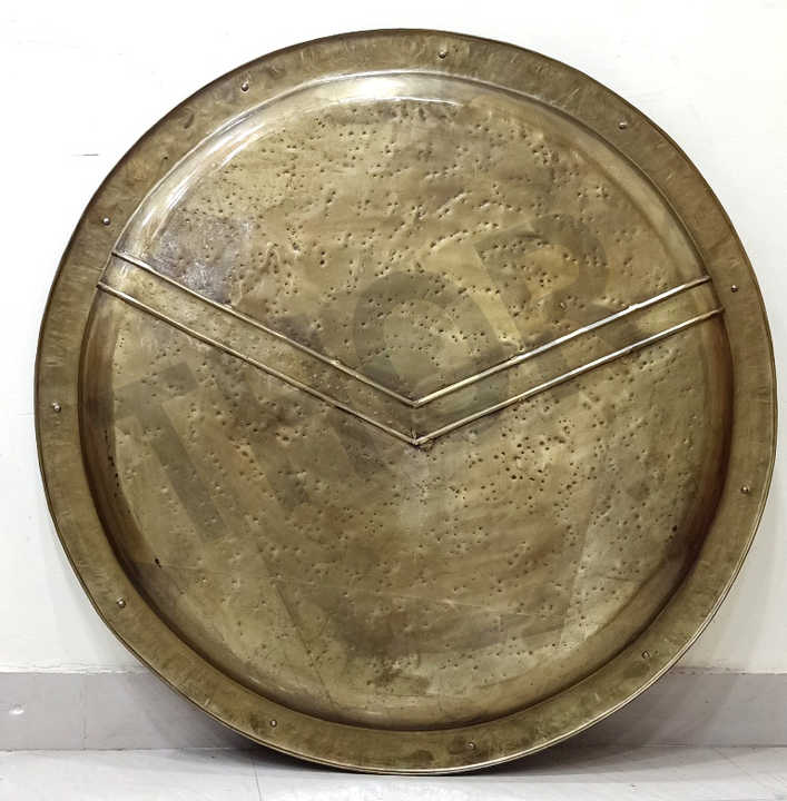 Spartan King Shield 24” – Medieval Greek Armor Replica, Antique Brass Finish, Decorative Battle Ready Display-1066194