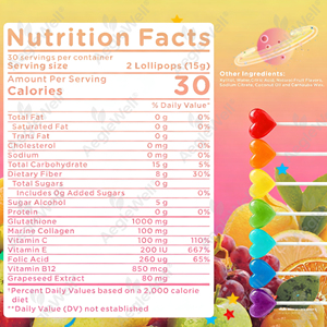 AegleWell <span class=keywords><strong>Glutathione</strong></span> & Collageen Lollipop, 30 stuks, ondersteunt de elasticiteit en schoonheid van de huid - Product Image 2