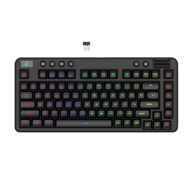 82-Key RGB LED Backlit Pudding Mechanical Gaming Keyboard 2.4G USB Hot Swappable ROHS Certified for Laptop PC Certified for