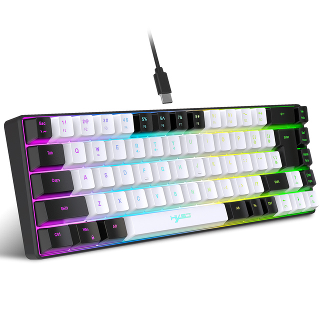 Tredy HXSJ V200 60% Game Keyboard Lightweight Ergonomic Wired RGB Backlit Machine Feel Anti-Ghosting New Design