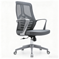 Chaise de bureau exécutive réglable avec accoudoirs, base chromée, dossier en maille solide, pivotante, tissu extensible, minimaliste