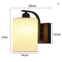 Applique Murale Moderne Décorative LED, Veilleuse Dimmable, Abat-jour en Tissu Doré pour Salon et Chambre à Coucher, Lampe Murale Rechargeable