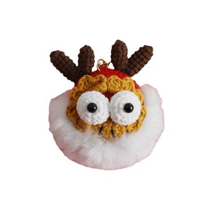 Nuevo colgante de cabeza de dragón tejido a mano en 2024, lindo llavero de lana tejido a crochet, muñeco artesanal para el Año del Dragón - Product Image 5