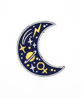 Le nouveau chaud cosmique lune Patch fer sur broderie en gros ciel étoilé dessin animé tissu Applique personnalisé brodé patchs lune