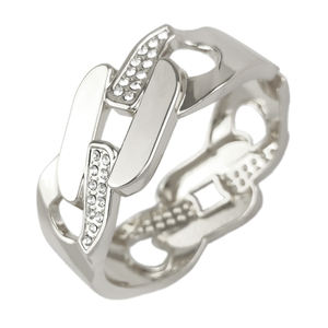 High Quality Luxury Geometric Alloy <strong>Torque</strong> Bracelet Korean Rhinestone Shiny Chunky Smooth <strong>Bangle</strong> for Women Casual Jewelry - Product Image 2