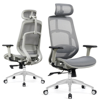 Chaise de bureau ergonomique moderne entièrement en maille, chaise de direction à dossier haut, accoudoirs 4D, base en aluminium réglable, garantie de 3 ans