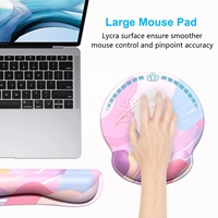 Ensemble repose-poignets ergonomique et tapis de souris en gel marbré coloré pour clavier, avec base en mousse à mémoire de forme et caoutchouc, couleur personnalisable, en stock