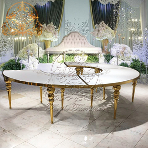 Wedding Event Hotel Used Stainless Steel <strong>Semi</strong> <strong>Circle</strong> S Shape Serpentine Dining <strong>Table</strong> - Product Image 5