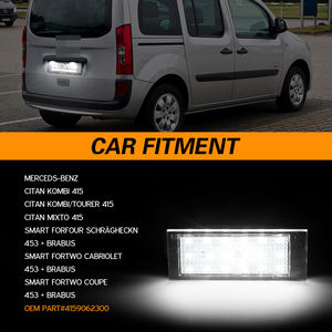 Lámparas de luz LED para matrícula para <span class=keywords><strong>Mercedes</strong></span>-Benz <span class=keywords><strong>Citan</strong></span> Kombi/<span class=keywords><strong>Tourer</strong></span> Mixto 415 Smart Fortwo Cabriolet 453, paquete de 2 - Product Image 6