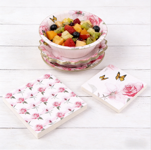 Juego <span class=keywords><strong>de</strong></span> Vajilla Desechable Personalizable Lanweier Serie <span class=keywords><strong>Rosa</strong></span> Mariposa Modelo CS-7 para Fiestas/Festivales - Product Image 2