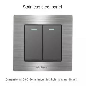 Interruptor de Pared Táctil Bipolar Multifuncional de 10A, Acero Inoxidable, IP22, Universal para UE/Reino Unido - Product Image 2