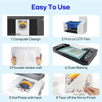 Imprimante DTF A3 Premium Xp600 avec découpeuse, machine d'impression DTF A4 sur film PET pour vêtements textiles, impression directe sur vêtement, encre CMYK blanche