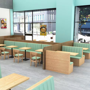 Ensemble de mobilier commercial de style moderne et épuré pour <span class=keywords><strong>restaurant</strong></span>, comprenant un banquette en cuir personnalisable, une chaise et une table pour le thé de l'après-midi. - Product Image 3