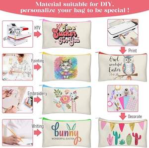 Custom Canvas <b>Bag</b> Zipper Pouch Makeup <b>Bags</b> Bulk Canvas Pencil Pouch with Sturdy Zipper Cosmetic <b>Bag</b> <b>Travel</b> <b>Toiletry</b> <b>Bag</b> - Product Image 3