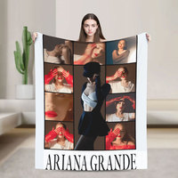 Selimut Ariana Singer Album Tour Grande, Selimut Lembut Hangat Bahan Flanel untuk Tempat Tidur, Sofa, Kamar Tidur, Ruang Tamu, Dekorasi, Hadiah untuk Penggemar