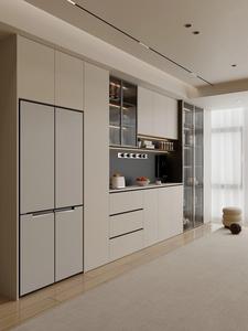 מזנון/ארון בופה מודרני מעץ עם מגירות אחסון ודלתות עם מדפים מתכווננים. - Product Image 2