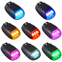 Nueva Luz de Techo LED Solar con Control Remoto RGB para Automóvil, Camioneta, SUV, Lámpara de Señalización con Diseño Cromado