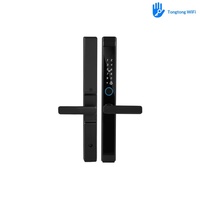 Serrure intelligente de luxe TT Lock en aluminium à pont thermique, avec empreinte digitale, mot de passe et carte-clé, pour villas et maisons familiales