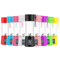 Mini USB oplaadbare batterij-aangedreven fruitpers blender met roestvrijstalen messen, 150W, plastic, draagbaar keukenapparaat voor gebruik in de auto