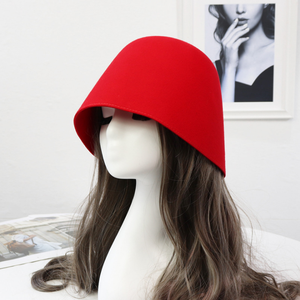 2021 חדש עיצוב יפני סגנון צמר רטרו דלי כובע אופנה פעמון בצורת דייג כובע לנשים - Product Image 2