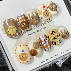 100 estilos, <span class=keywords><strong>piedras</strong></span> ostentosas de lujo personalizadas, prensa en las <span class=keywords><strong>uñas</strong></span>, corazón redondo corto, perla, Punta francesa, <span class=keywords><strong>uñas</strong></span>, manicura, palo acrílico en las <span class=keywords><strong>uñas</strong></span> - Product Image 4