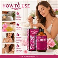 SHEOSEA Huile Essentielle de Géranium Doux 100% Pure et Naturelle Distillée à la Vapeur Hydratante Éclaircissante pour Diffuseur Soin des Cheveux Massage Corporel