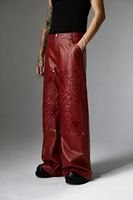 Ensemble coordonné en cuir gothique surdimensionné classique en cuir PU vintage personnalisé, streetwear hip hop, ensemble en cuir de haute qualité
