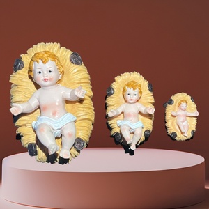 Figurine religieuse en résine du Bébé Jésus dans le berceau, sculpture pour la maison et l'église, artisanat de Noël WTE-PC1-1377 Exquisite L - Product Image 5