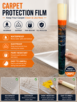 Protection de sol auto-adhésive imperméable, anti-poussière, résistante à la peinture et antidérapante pour tapis en tissu non tissé de poids moyen, facile à poser