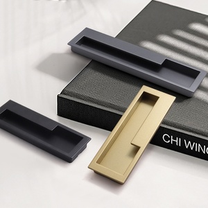 Hidden Installation Zinc Alloy Cabinet <b>Door</b> Drawer Pull Handle Embedded Sliding Design for Kitchen Bedroom Modern Furniture - Product Image 1
