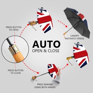 Patriotic Style Modern Blue National UK Flag Printed Straight Folding <b>Umbrella</b> for Sports Events Travel Daily Use Business Gifts - Product Image 6