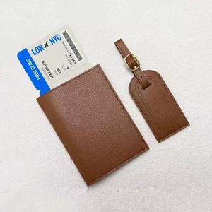 Faux Leather Cover Luggage Tags Set Passport Holder <b>Suitcase</b> Tag Lightweight Travel Accessories - Product Image 1
