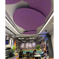 Traitement acoustique de plafond en feutre polyester, esthétique et acoustique, effet nuages, pour restaurant, maternelle, bureau