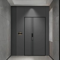 Porte d'entrée en fer forgé de style européen pour balcon, avec grille de sécurité élégante, double porte en fer forgé