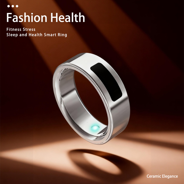 Health OGT21 NFC Enabled IP67 Waterproof Stainless Steel Smart Ring OLED Display App Control Contactless Payment Sleep Tracker