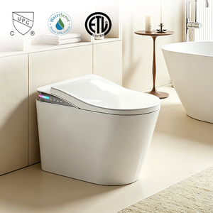 Toilette intelligente haut de gamme à rotation à 180 degrés, avec bouclier de mousse intégré, certifiée CUPC ETL, nettoyage en profondeur, télécommande, siphon en S - Product Image 1