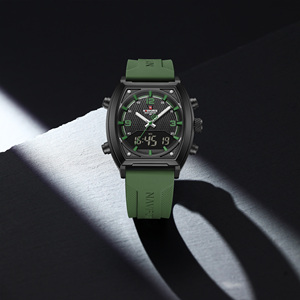 Relojes NAVIFORCE 9242 Relojes de Moda para Hombre 3ATM Resistentes al Agua Correa de Silicona Cronógrafo Luminoso Fecha Reloj de Doble Pantalla - Product Image 4
