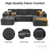 Ensemble de canapés modulaires en forme de L, fauteuil lounge, design moderne pour appartements et hôtels, rembourrage en éponge, tissu