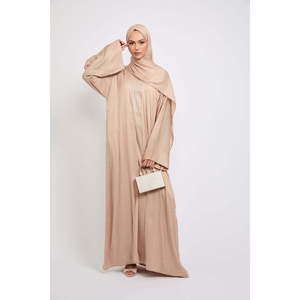 Mở abaya thiết lập cho người Hồi giáo bốn mảnh với kết cấu <span class=keywords><strong>SHEEN</strong></span> buổi tối cát satin vải cổ điển thêu lỏng phù hợp cho mùa hè - Product Image 6