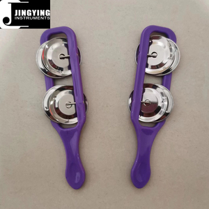 2024 Jingying Musique Orff Instrument à Percussion Tambourin, Enfants Jouet <span class=keywords><strong>Cymbales</strong></span> 2 Petite Cloche Main Cloche En Plastique Jingle Bell Bâtons - Product Image 6