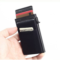 Harga pabrik pemegang kartu Pop up Aluminium Dompet ramping untuk pria kotak hadiah bisnis penghalang RFID
