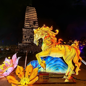 Lanternes en soie LED de style chinois traditionnel, représentant des créatures mythiques du Shanhaijing, personnalisées, imperméables, pour la décoration extérieure des centres commerciaux, pour le Nouvel An - Product Image 6