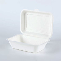 Récipient alimentaire jetable rectangulaire en bagasse 7*5 "100% compostable